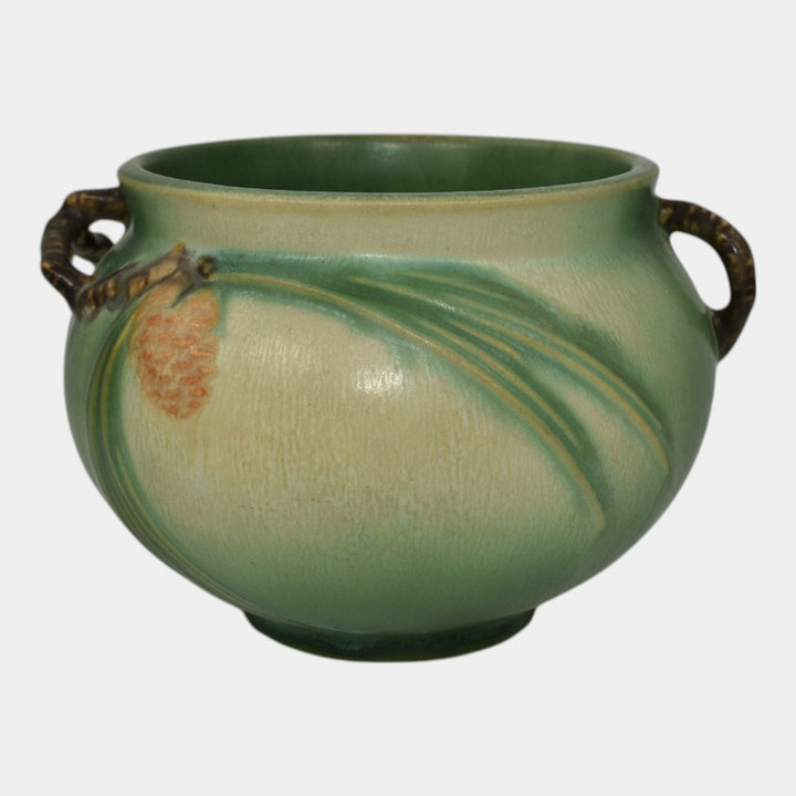 Roseville Pine Cone Green 1936 Vintage Pottery Ceramic Jardiniere Planter 632-4