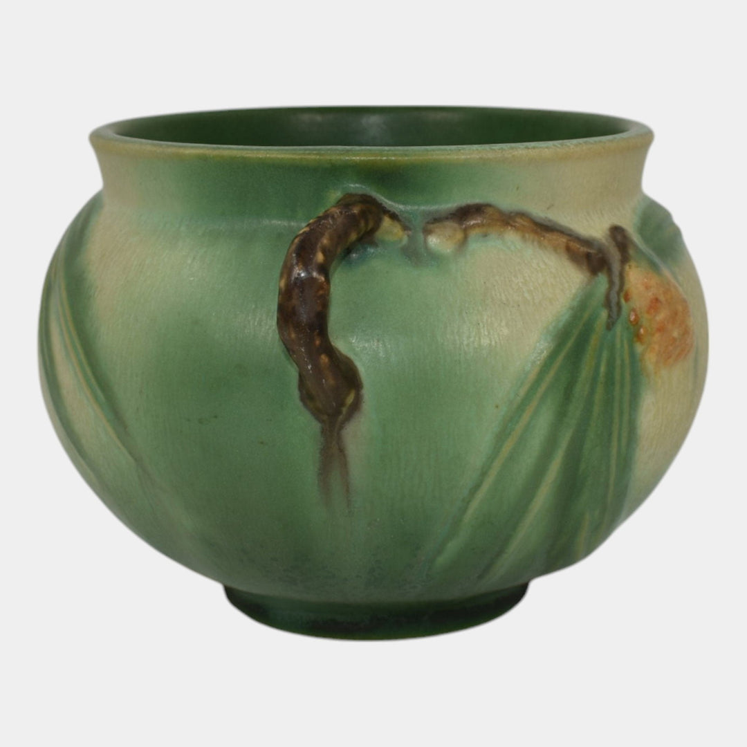 Roseville Pine Cone Green 1936 Vintage Pottery Ceramic Jardiniere Planter 632-4