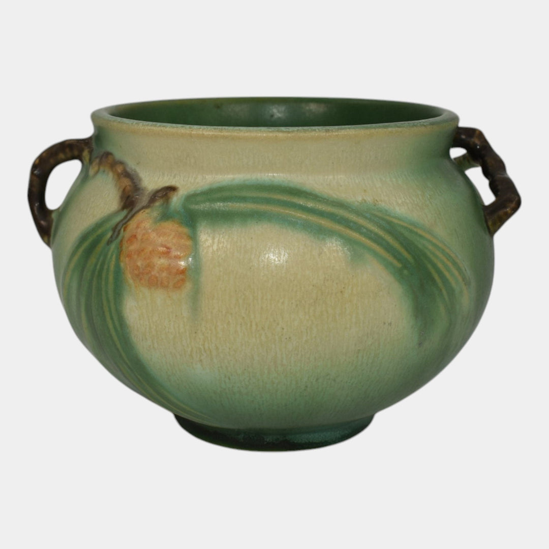 Roseville Pine Cone Green 1936 Vintage Pottery Ceramic Jardiniere Planter 632-4