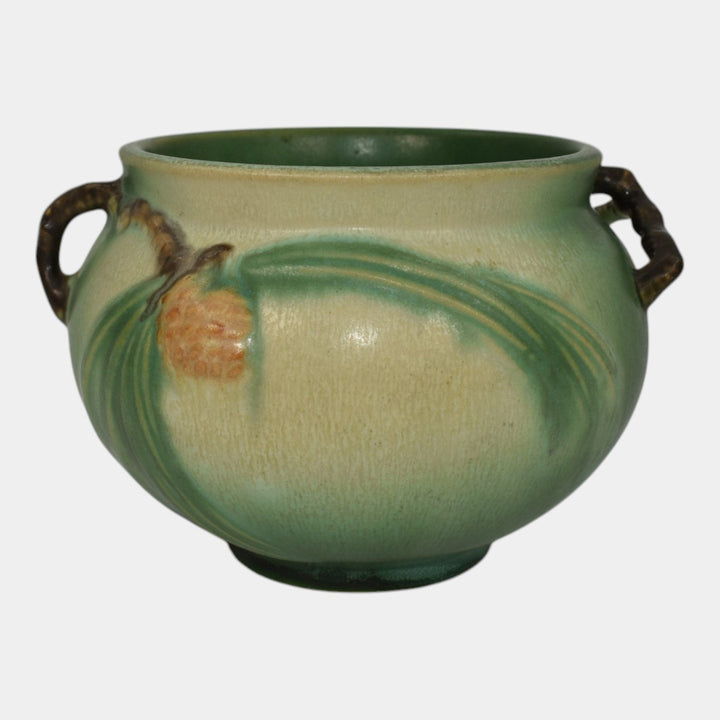 Roseville Pine Cone Green 1936 Vintage Pottery Ceramic Jardiniere Planter 632-4