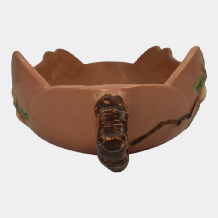 Roseville Apple Blossom Pink 1949 Mid Century Pottery Console Bowl 333-14 - Just Art Pottery