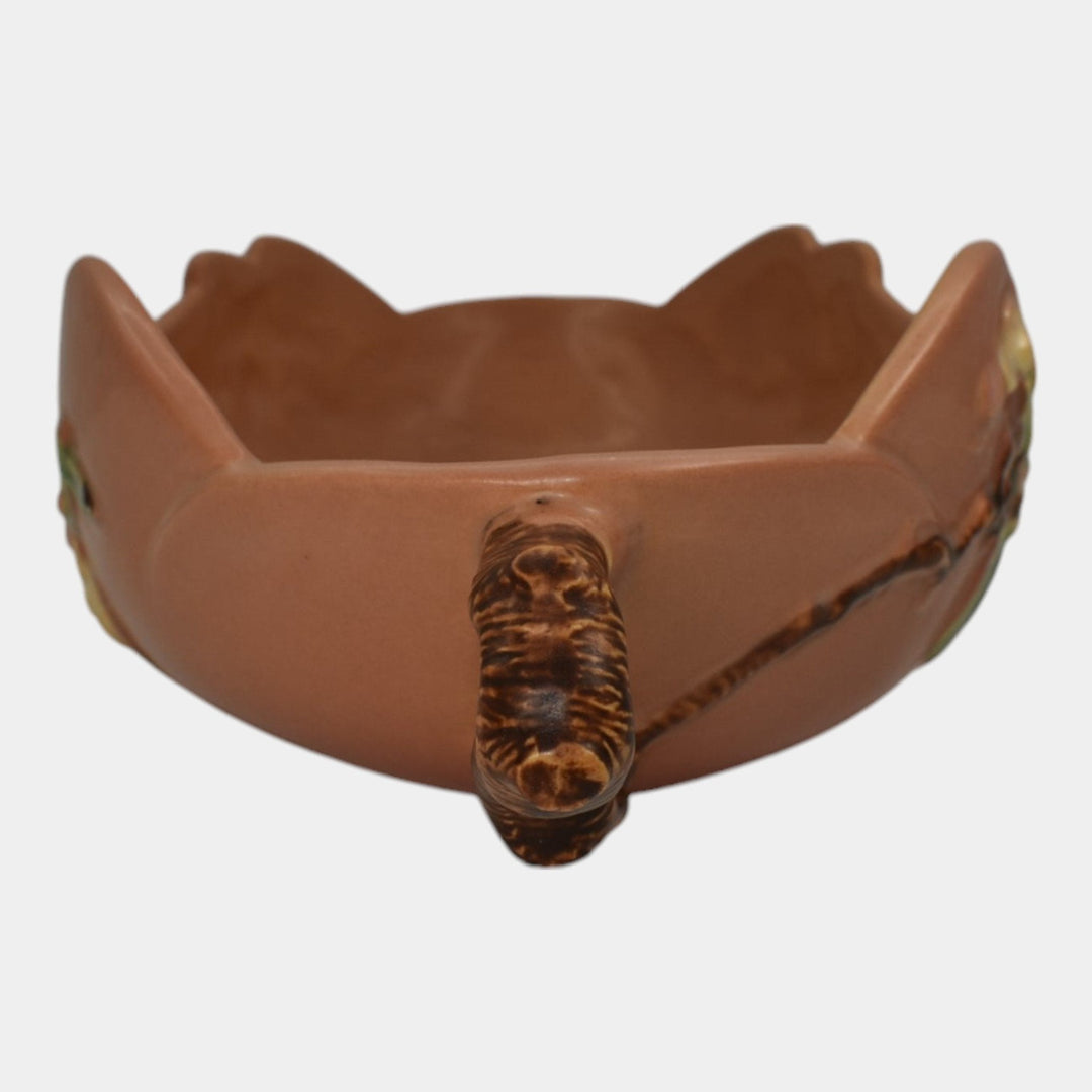 Roseville Apple Blossom Pink 1949 Mid Century Pottery Console Bowl 333-14 - Just Art Pottery