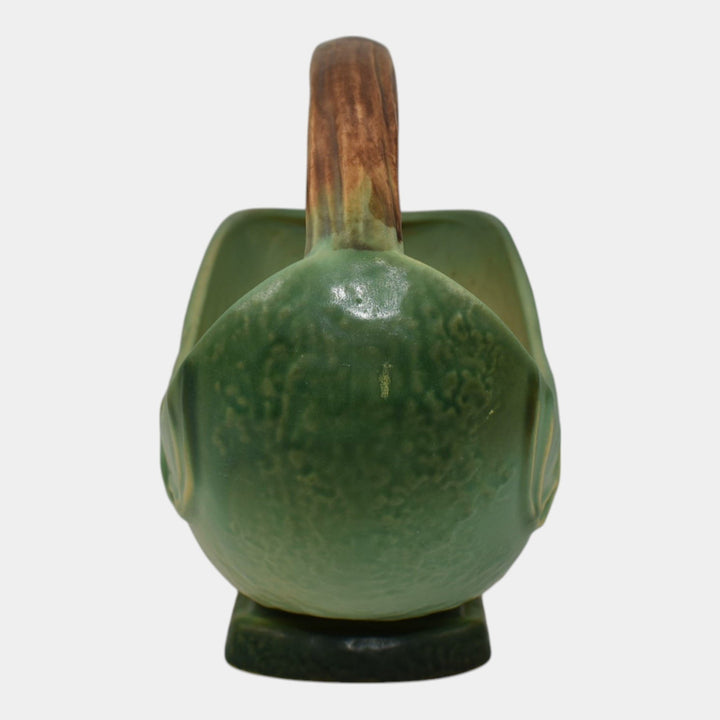 Roseville Bittersweet Green 1951 Mid Century Modern Pottery Basket 810-10 - Just Art Pottery