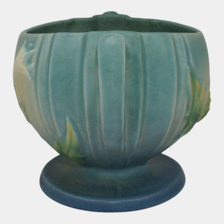 Roseville Thornapple Blue 1937 Vintage Art Deco Pottery Ceramic Bowl 304-4