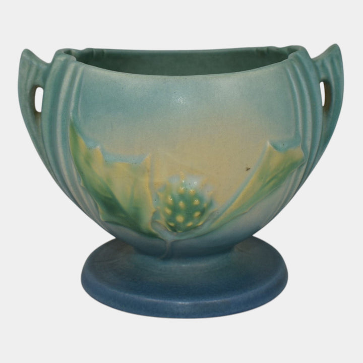 Roseville Thornapple Blue 1937 Vintage Art Deco Pottery Ceramic Bowl 304-4