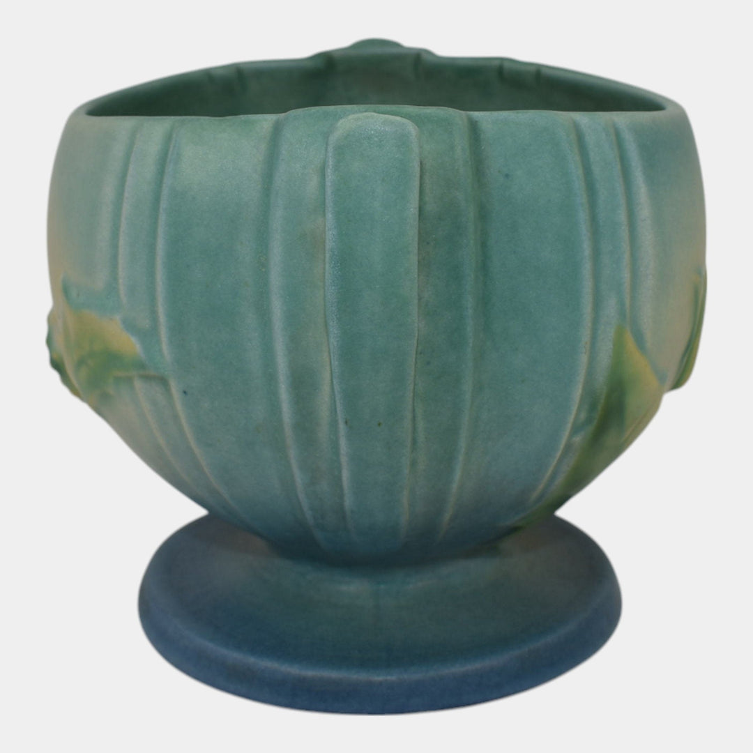 Roseville Thornapple Blue 1937 Vintage Art Deco Pottery Ceramic Bowl 304-4
