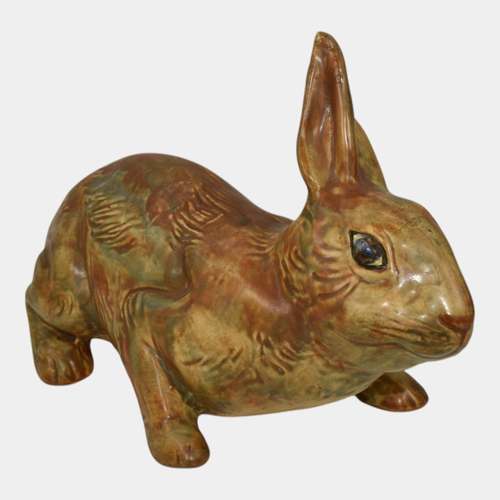 Weller Muskota 1920s Arts Pottery Brown Rabbit Garden Ware Figurine Statue