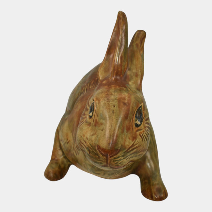 Weller Muskota 1920s Arts Pottery Brown Rabbit Garden Ware Figurine Statue