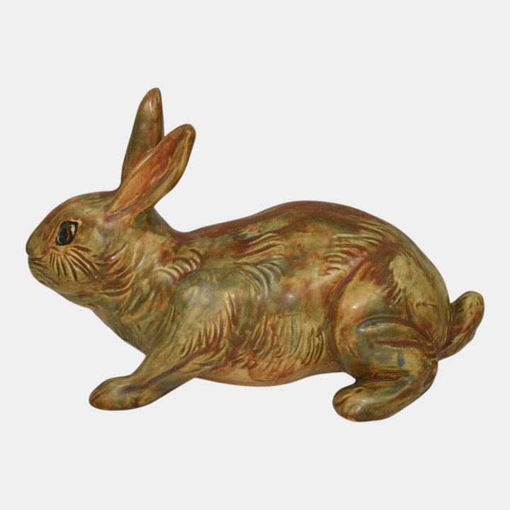 Weller Muskota 1920s Arts Pottery Brown Rabbit Garden Ware Figurine Statue