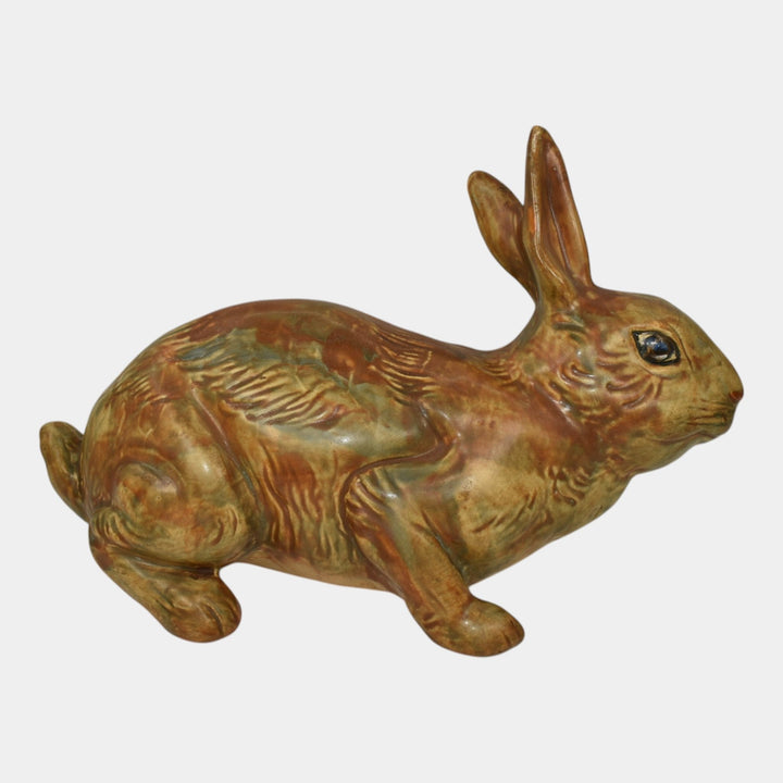Weller Muskota 1920s Arts Pottery Brown Rabbit Garden Ware Figurine Statue