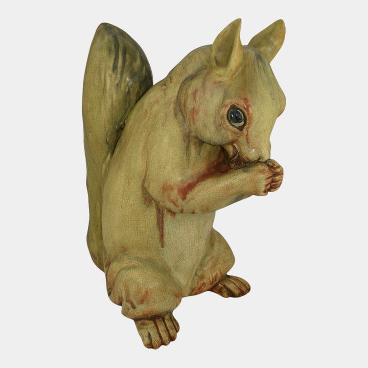 Weller Muskota Woodcraft Pottery Garden Ware Squirrel Lawn Ornament Statue