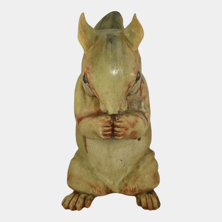 Weller Muskota Woodcraft Pottery Garden Ware Squirrel Lawn Ornament Statue