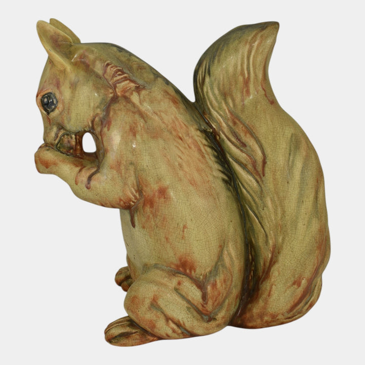 Weller Muskota Woodcraft Pottery Garden Ware Squirrel Lawn Ornament Statue