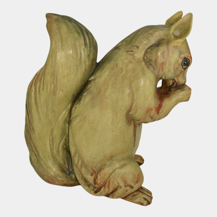 Weller Muskota Woodcraft Pottery Garden Ware Squirrel Lawn Ornament Statue