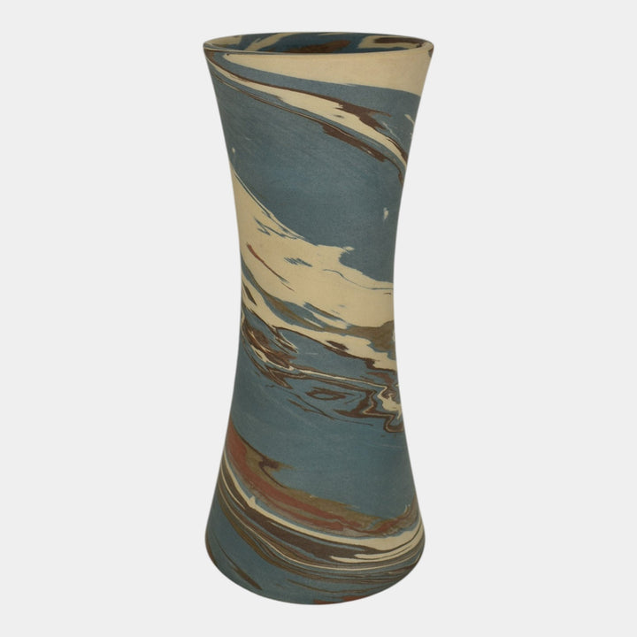 Niloak Mission Swirl 1910-24 Vintage Hand Made Art Pottery 10" Hour Glass Vase - Just Art Pottery