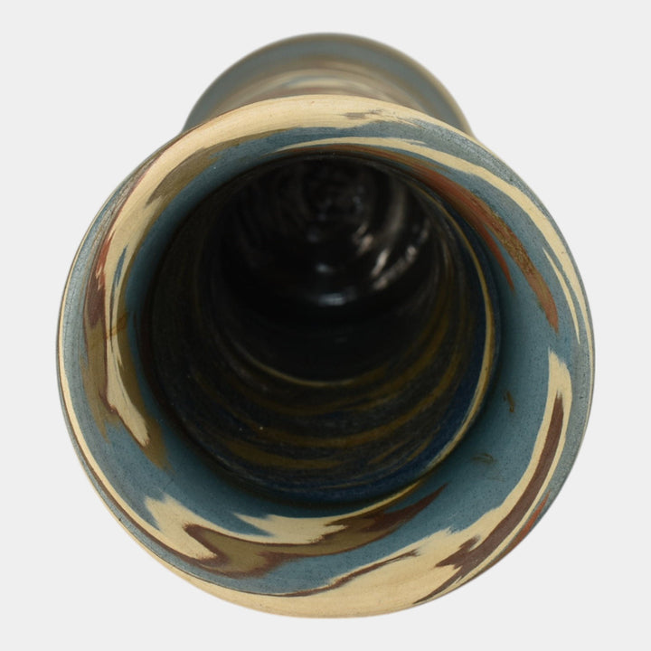 Niloak Mission Swirl 1910-24 Vintage Hand Made Art Pottery 10" Hour Glass Vase - Just Art Pottery