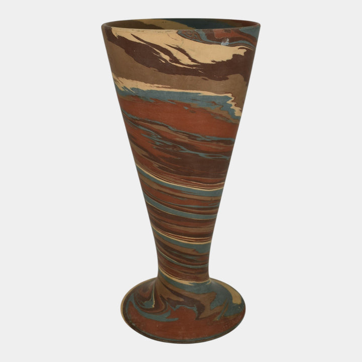 Niloak Mission Swirl 1925-30s Vintage Pottery Flared Rim 10" Vase