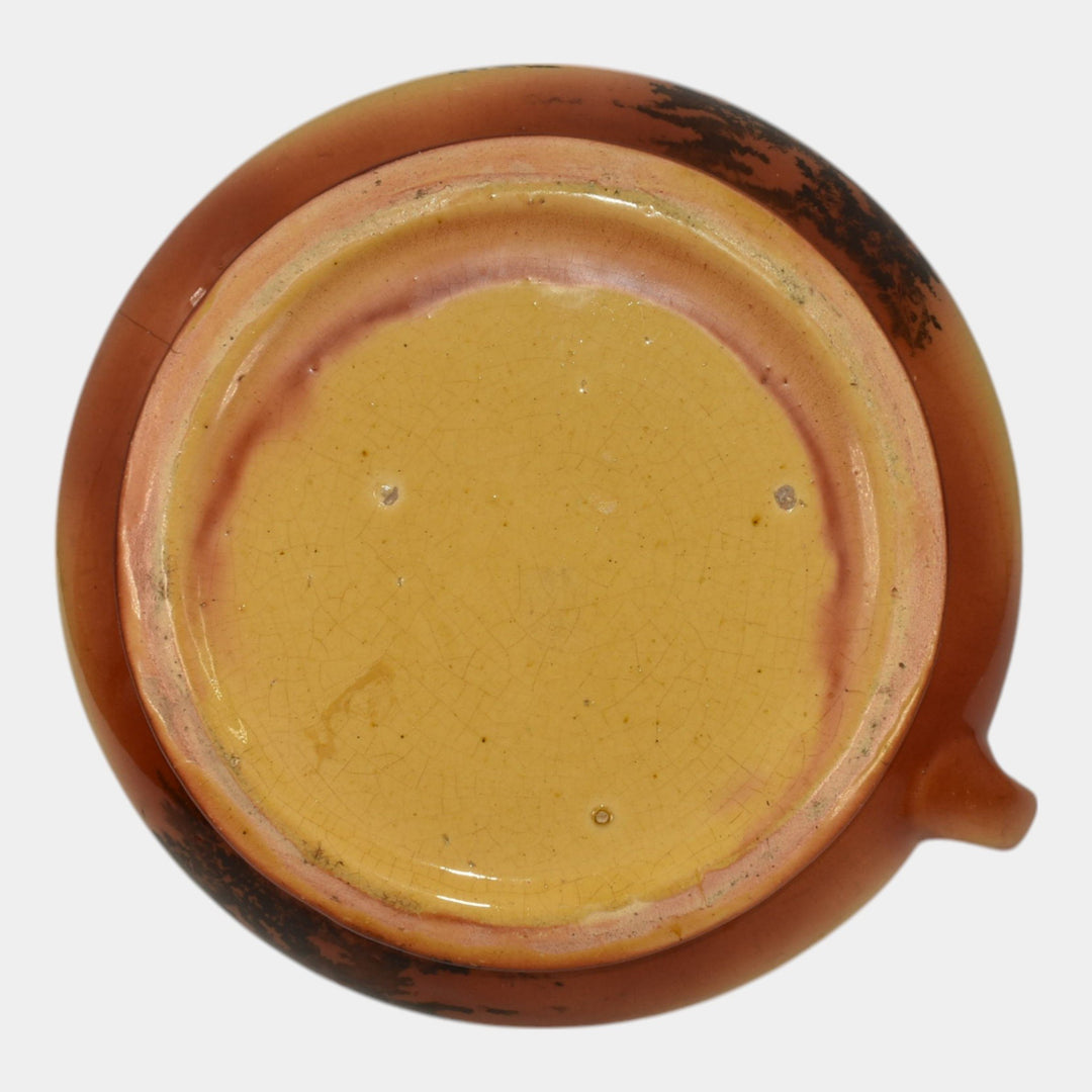 Roseville Autumn 1910 Vintage Art Pottery Yellow Orange Scenic Chamber Pot - Just Art Pottery