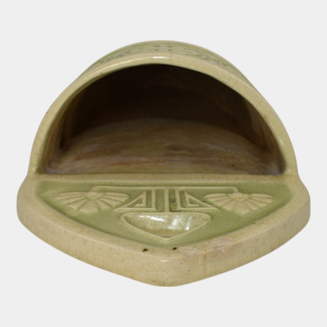 Roseville Ivory Tinted 1916 Art Pottery Large Wall Pocket 1202-15