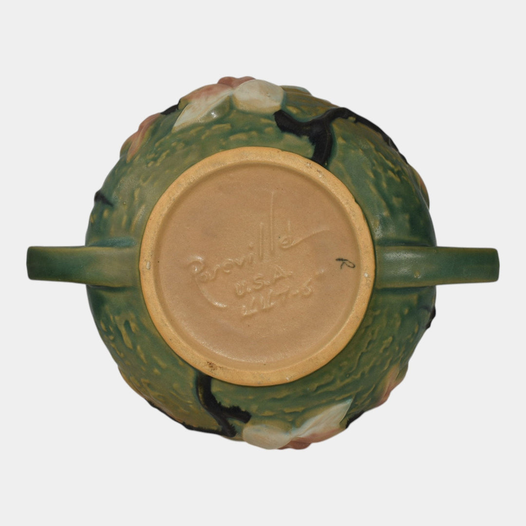 Roseville Magnolia Green 1943 Vintage Art Pottery Ceramic Bowl Planter 447-6
