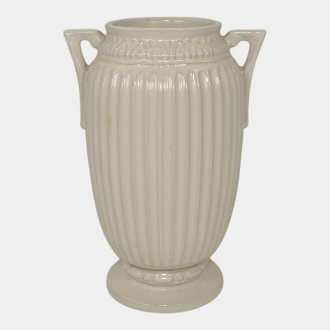 Roseville Ivory Savona 1932 Vintage Art Deco Pottery Ivory Ceramic Vase 371-6
