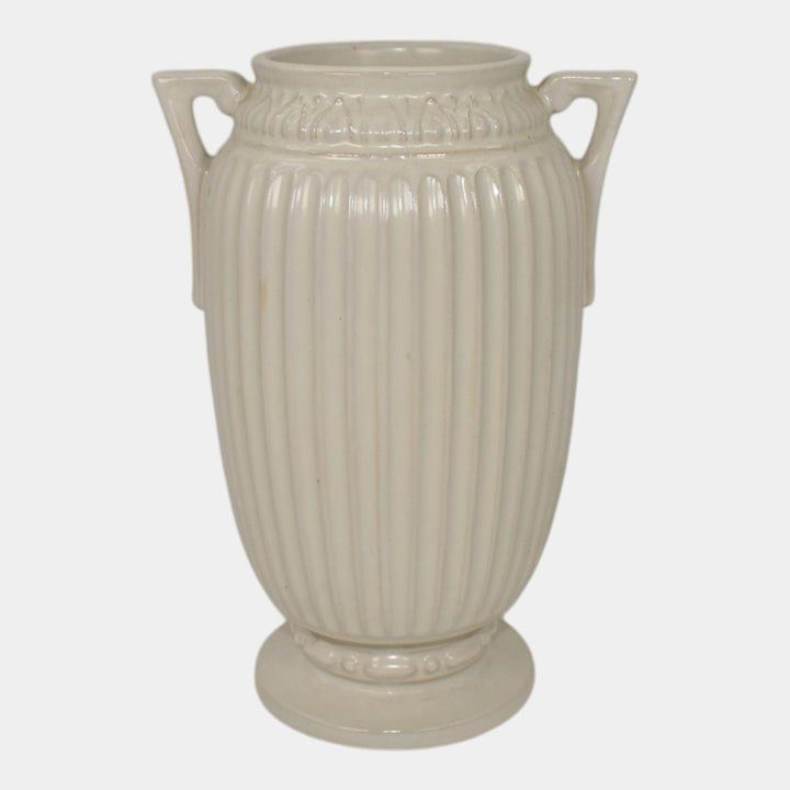 Roseville Ivory Savona 1932 Vintage Art Deco Pottery Ivory Ceramic Vase 371-6