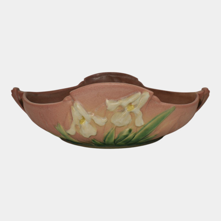 Roseville Iris Pink 1939 Vintage Art Deco Pottery Ceramic Console Bowl 362-10 - Just Art Pottery