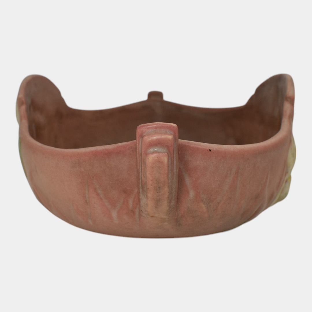 Roseville Iris Pink 1939 Vintage Art Deco Pottery Ceramic Console Bowl 362-10 - Just Art Pottery