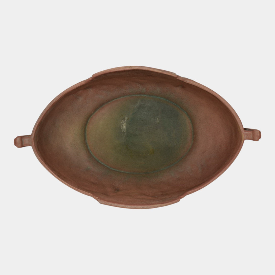 Roseville Iris Pink 1939 Vintage Art Deco Pottery Ceramic Console Bowl 362-10 - Just Art Pottery