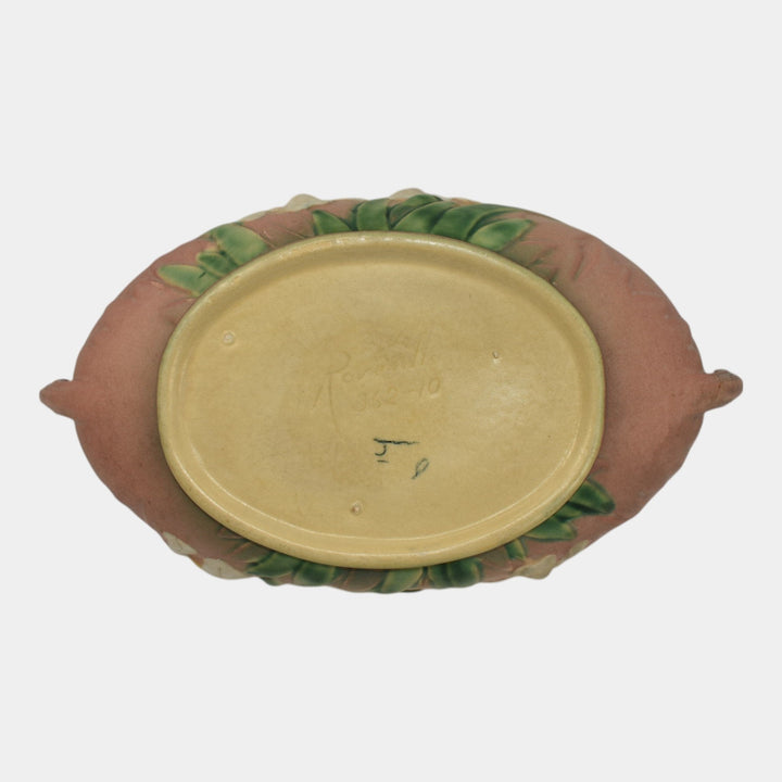 Roseville Iris Pink 1939 Vintage Art Deco Pottery Ceramic Console Bowl 362-10 - Just Art Pottery