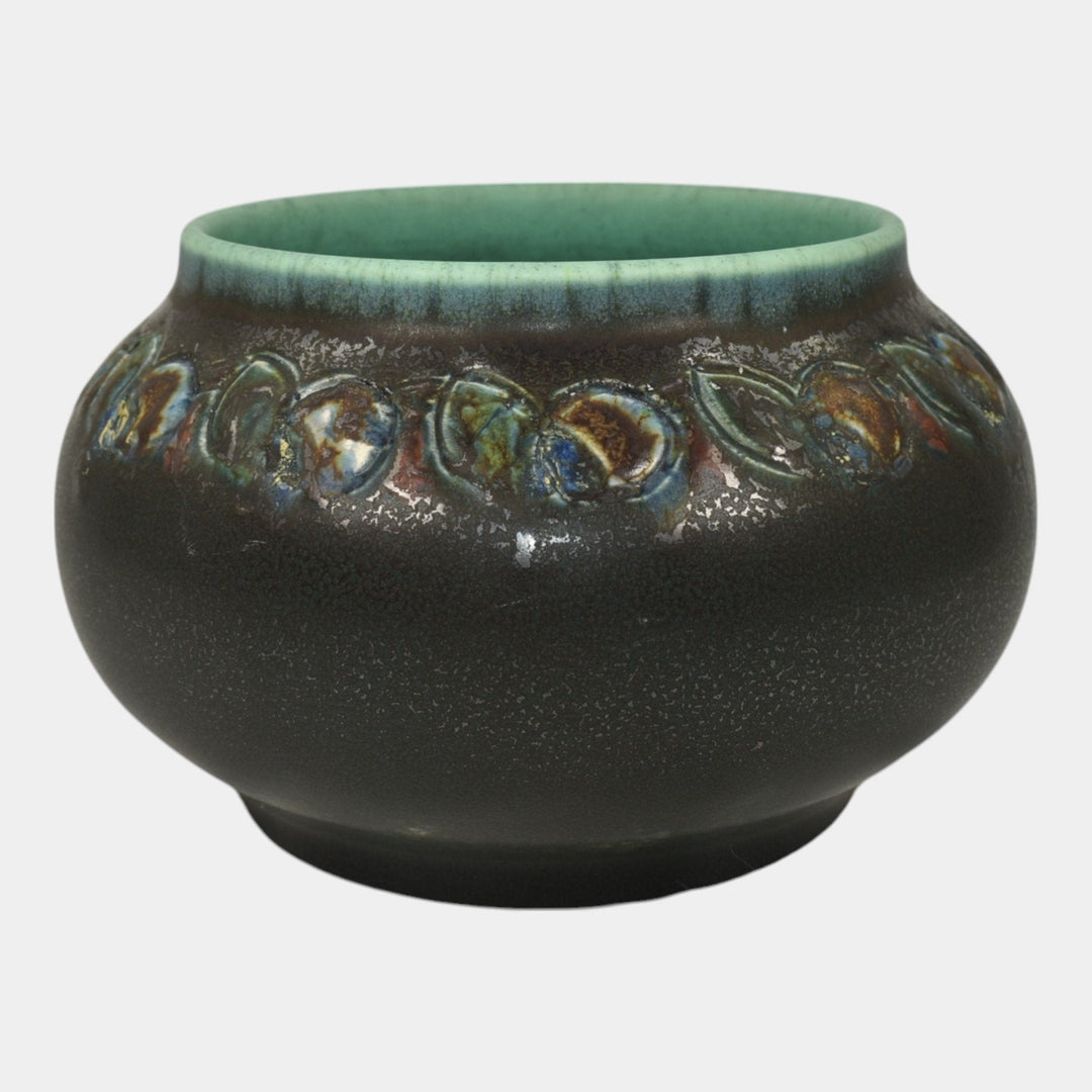Rookwood 1927 Vintage Art Pottery Hand Carved Brown Green Ceramic Bowl 2243 Todd