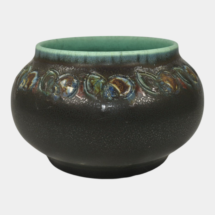 Rookwood 1927 Vintage Art Pottery Hand Carved Brown Green Ceramic Bowl 2243 Todd