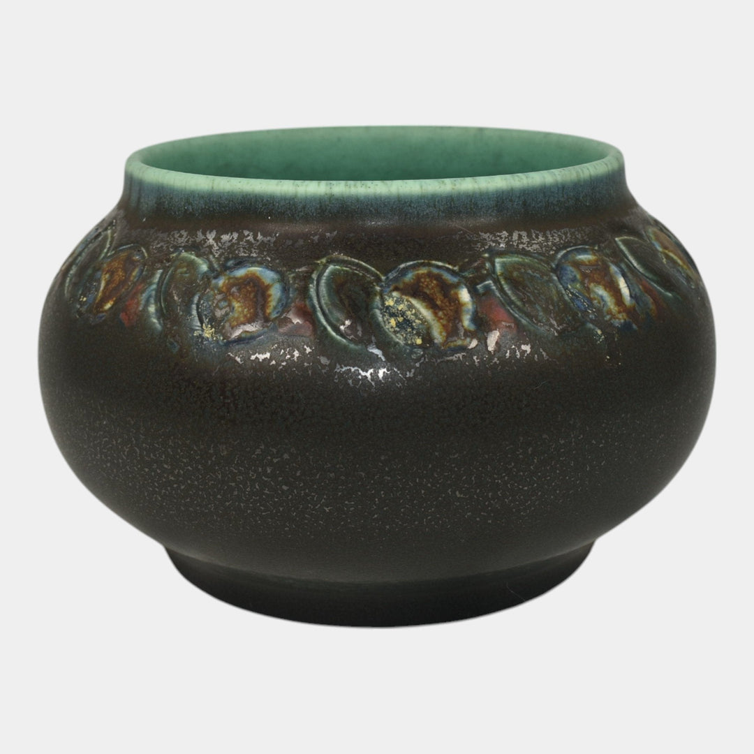 Rookwood 1927 Vintage Art Pottery Hand Carved Brown Green Ceramic Bowl 2243 Todd