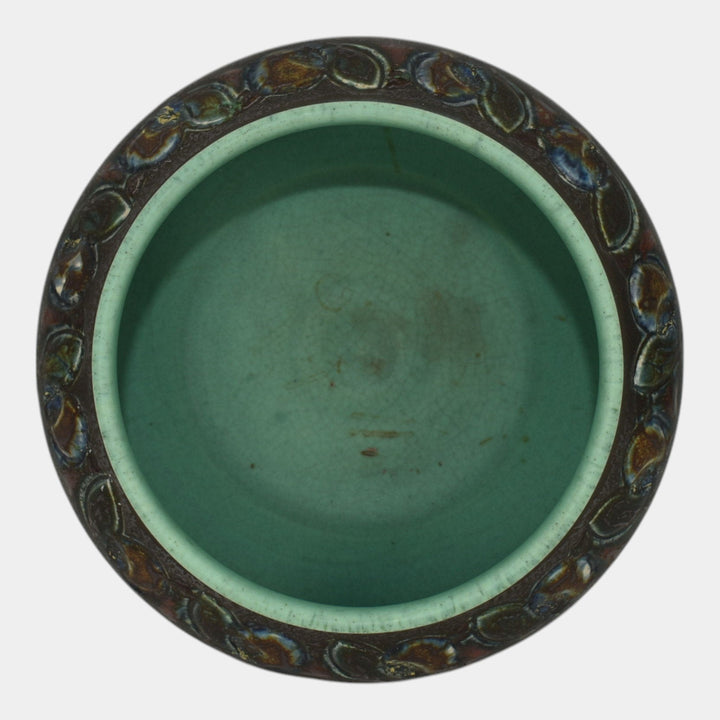 Rookwood 1927 Vintage Art Pottery Hand Carved Brown Green Ceramic Bowl 2243 Todd