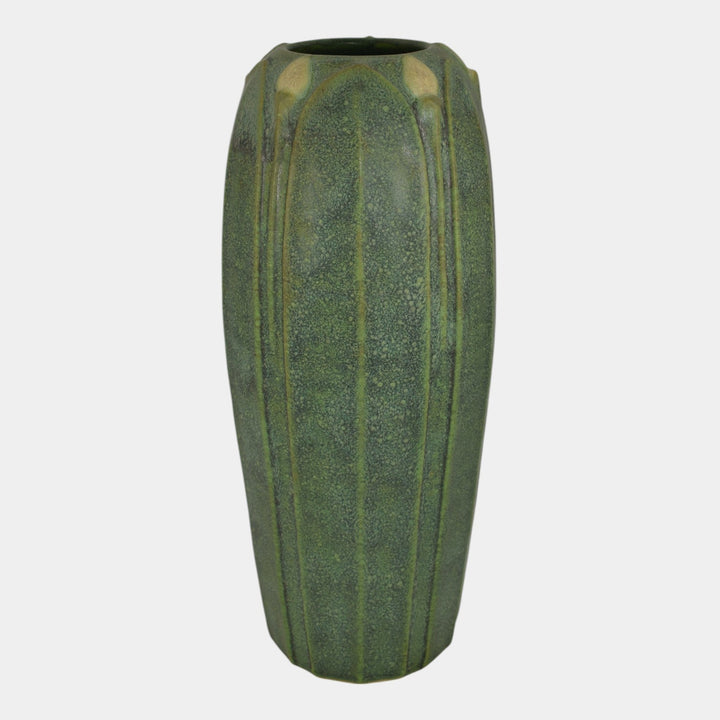 Jemerick Studio Pottery Arts And Crafts Matte Green Tall Vase