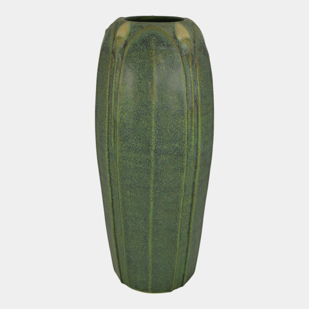 Jemerick Studio Pottery Arts And Crafts Matte Green Tall Vase