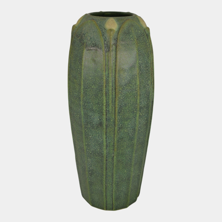 Jemerick Studio Pottery Arts And Crafts Matte Green Tall Vase
