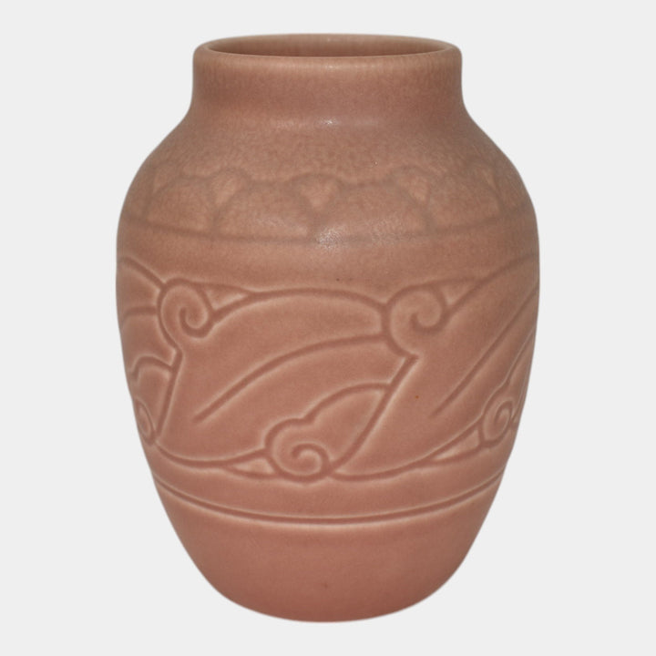Rookwood 1927 Vintage Art Deco Pottery Green Over Pink Ceramic Flower Vase 2854