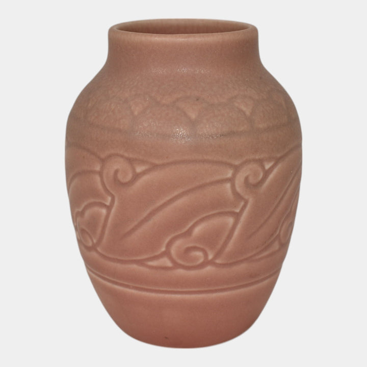 Rookwood 1927 Vintage Art Deco Pottery Green Over Pink Ceramic Flower Vase 2854