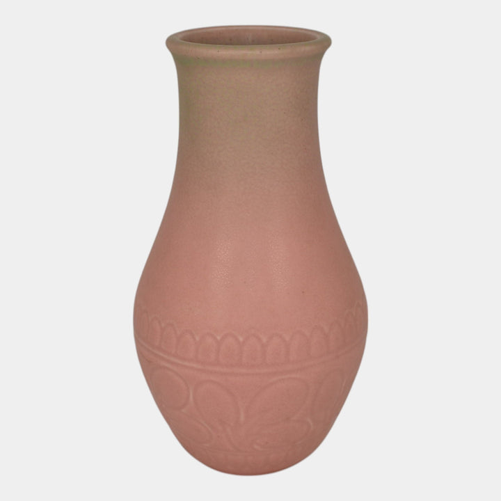 Rookwood 1929 Vintage Art Deco Pottery Green Over Pink Ceramic Flower Vase 2896