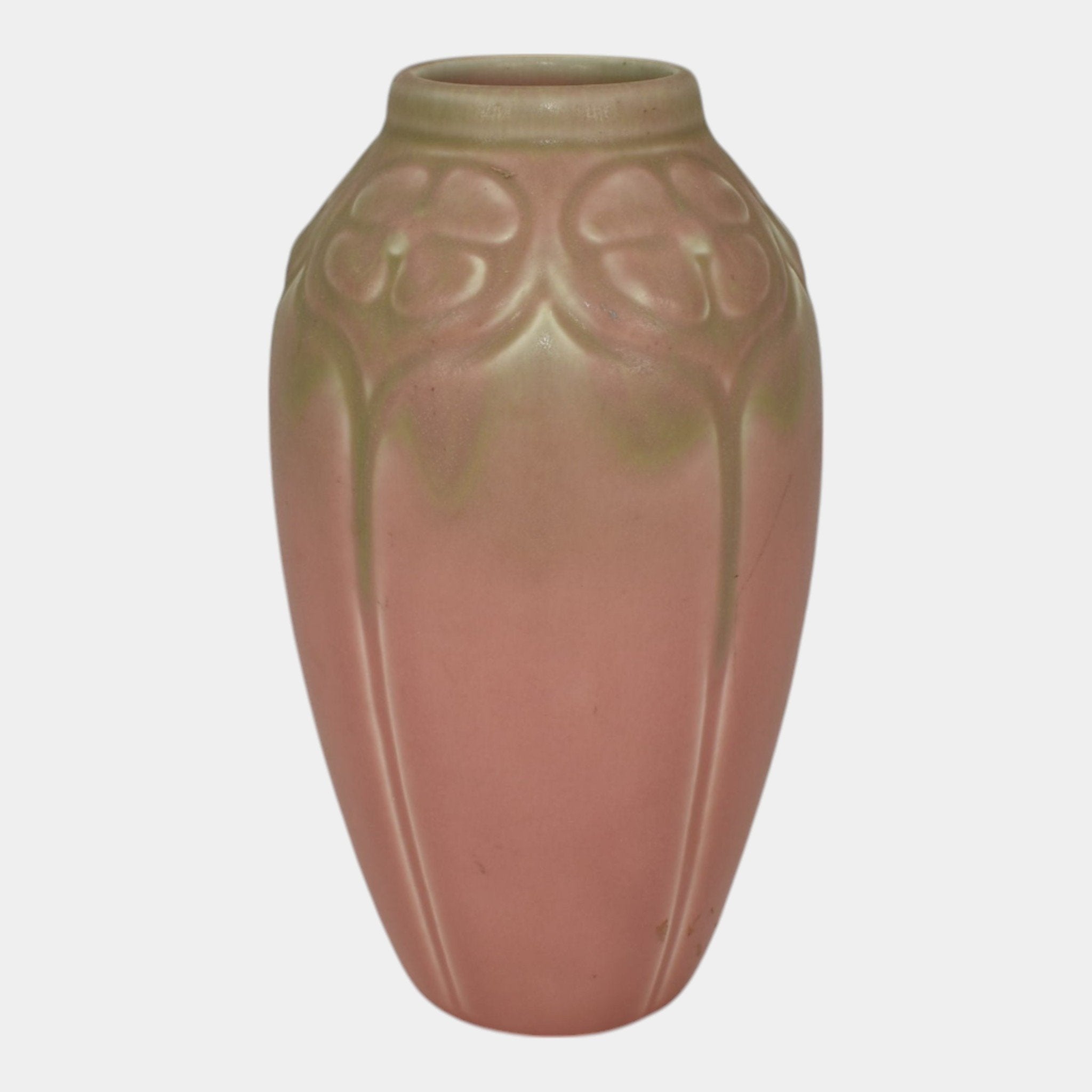 Rookwood 1929 Vintage Art Deco Pottery Green Over Pink
