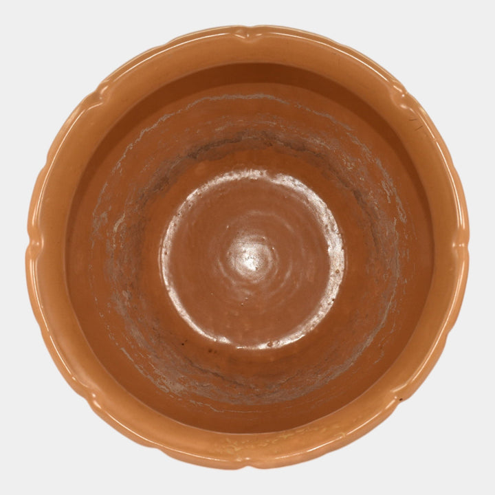 Weller Wild Rose Orange 1930s Vintage Art Pottery Ceramic Jardiniere Planter - Just Art Pottery