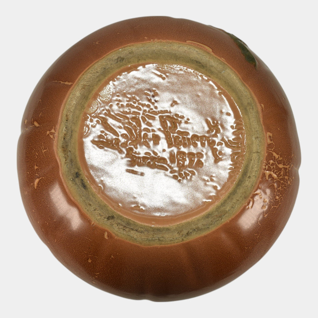Weller Wild Rose Orange 1930s Vintage Art Pottery Ceramic Jardiniere Planter - Just Art Pottery