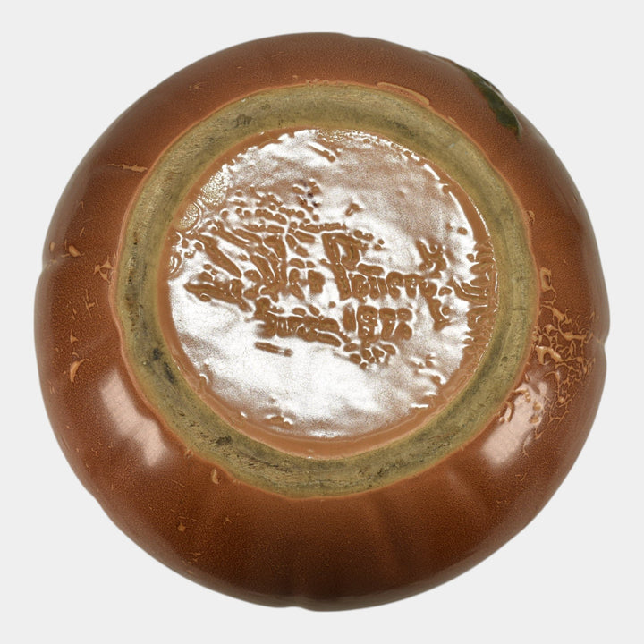Weller Wild Rose Orange 1930s Vintage Art Pottery Ceramic Jardiniere Planter - Just Art Pottery