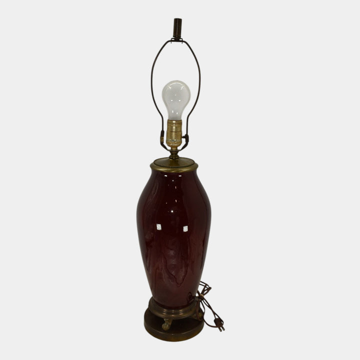 Rookwood Vintage Art Deco Pottery Red Ceramic Lamp
