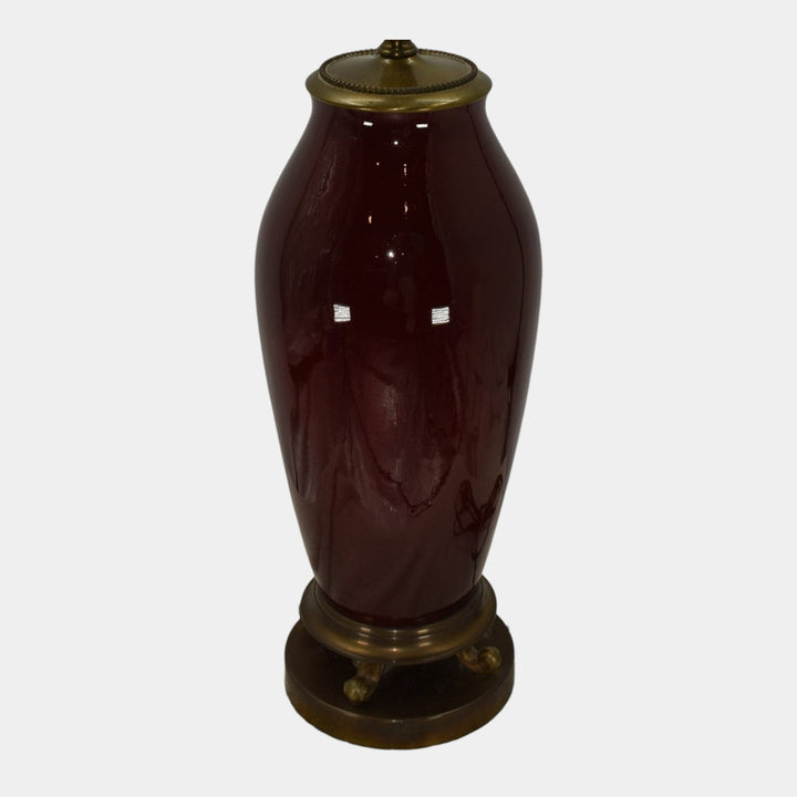Rookwood Vintage Art Deco Pottery Red Ceramic Lamp
