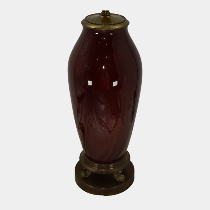 Rookwood Vintage Art Deco Pottery Red Ceramic Lamp