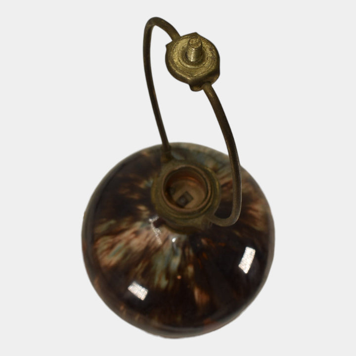 Brush McCoy 1930s Art Deco Pottery Mottled Brown Onyx Factory Ceramic Lamp - Just Art Pottery