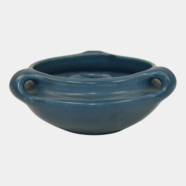 Rookwood 1924 Vintage Arts And Crafts Pottery Blue Ceramic Handled Bowl 2163E