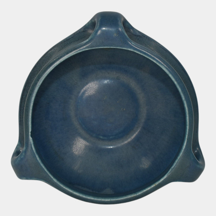 Rookwood 1924 Vintage Arts And Crafts Pottery Blue Ceramic Handled Bowl 2163E